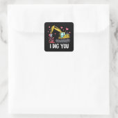 Valentinstag Bagger Dirk Sie Lkw Quadratischer Aufkleber (Tasche)