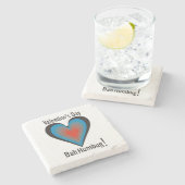 Valentinstag Bah Humbug Steinuntersetzer (Seitenansicht)