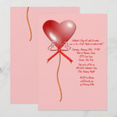 Valentinstag Ballon Einladung (Vorne/Hinten)