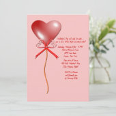 Valentinstag Ballon Einladung (Stehend Vorderseite)