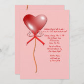 Valentinstag Ballon Einladung (Vorne/Hinten)