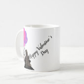 Valentinstag Balloon Chic Girl Illustration Kaffeetasse (Vorderseite Links)