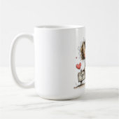 Valentinstag-Bank-Freunde-Illustration Kaffeetasse (Links)