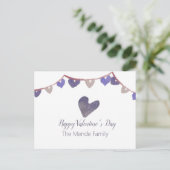 Valentinstag-Banner Wasserfarbe Postkarte (Stehend Vorderseite)