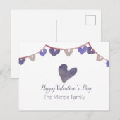 Valentinstag-Banner Wasserfarbe Postkarte (Vorne/Hinten)