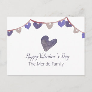 Valentinstag-Banner Wasserfarbe Postkarte