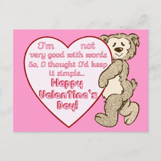 Valentinstag Bär mit Herz Postkarte