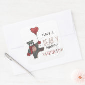 Valentinstag-Bär Quadratischer Aufkleber (Umschlag)