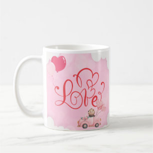 Valentinstag Bär Rosa Tasse