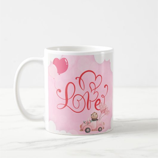 Valentinstag Bär Rosa Tasse (Links)