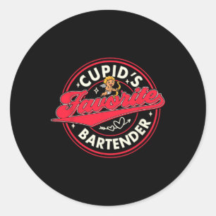 Valentinstag Barkeeper Cupids Lieblingsbarkeeper Runder Aufkleber