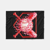 Valentinstag Baseball Jungen Eis Drip Herz Fleecedecke (Vorderseite (Horizontal))