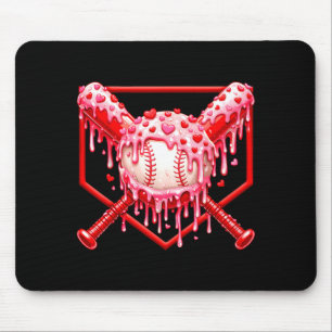 Valentinstag Baseball Jungen Eiscreme-Tropfherz Mousepad
