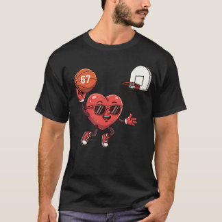 Valentinstag Basketball 67 Herz Sport Coach Mich T-Shirt