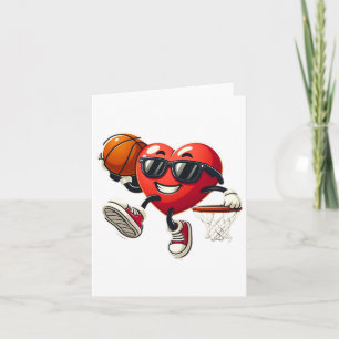 Valentinstag Basketball Dunking Sports Men Boys Karte