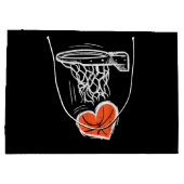 Valentinstag Basketball Herz Männer Frauen Mädchen Große Geschenktüte (Rückseite)