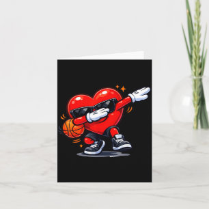 Valentinstag Basketball lustig dabbing rotes Herz Karte