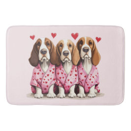 Valentinstag Basset Hound Hunde Badematte