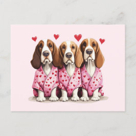Valentinstag Basset Hound Hunde Feiertagspostkarte