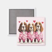 Valentinstag Basset Hound Hunde Magnet (Vorderseite/Rückseite)