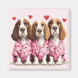 Valentinstag Basset Hound Hunde Magnet