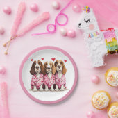 Valentinstag Basset Hound Hunde Pappteller (Party)