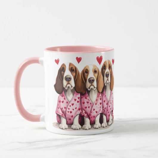 Valentinstag Basset Hound Hunde Tasse (Links)