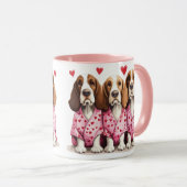 Valentinstag Basset Hound Hunde Tasse (VorderseiteRechts)