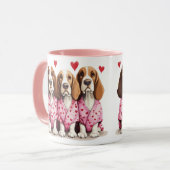Valentinstag Basset Hound Hunde Tasse (Vorderseite Links)