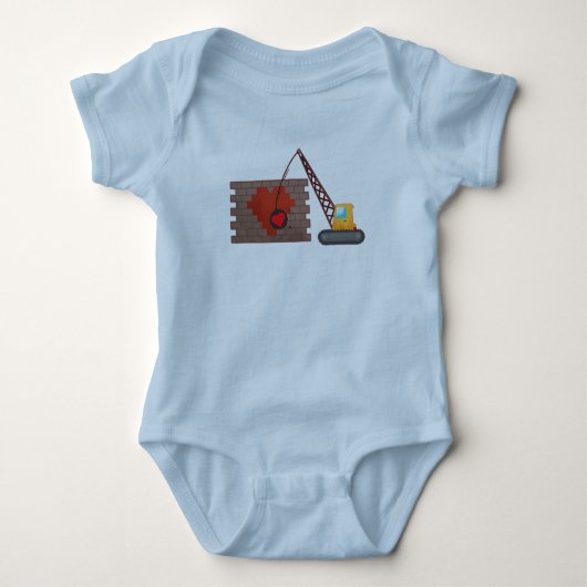 Valentinstag Baukranich Baby Strampler (Vorderseite)