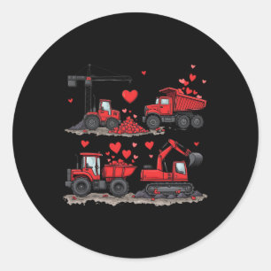 Valentinstag Baustellen-LKW-Herzen Jungen Kinder Runder Aufkleber