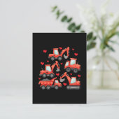 Valentinstag-Bautransporter Feiertagspostkarte (Stehend Vorderseite)