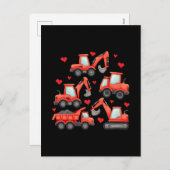 Valentinstag-Bautransporter Feiertagspostkarte (Vorne/Hinten)