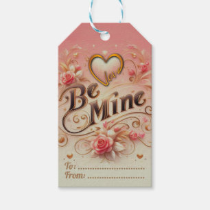 Valentinstag-Be-Mine-Design mit Herz, Zitat Geschenkanhänger