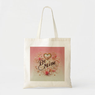 Valentinstag-Be-Mine-Design mit Herz, Zitat Tragetasche