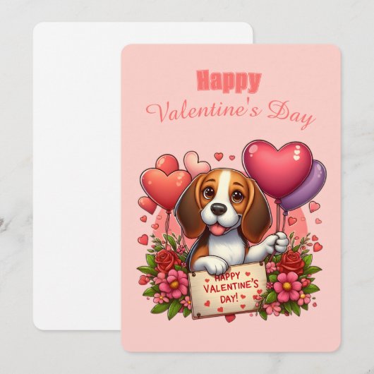 Valentinstag - Beagle 3 - Feiertagskarte (Vorne/Hinten)