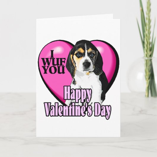 Valentinstag-Beagle Feiertagskarte (Vorderseite)
