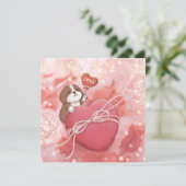 Valentinstag: Beagle, Herz und Licht Feiertagskarte (Stehend Vorderseite)