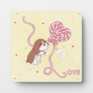 Valentinstag: Beagle & Lollipop Fotoplatte