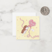 Valentinstag: Beagle & Lollipop Mitteilungskarte (Vorderseite/Rückseite Beispiel)