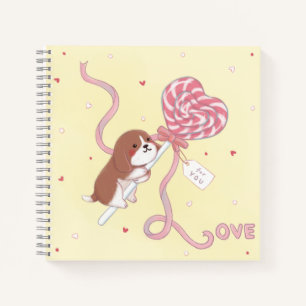 Valentinstag: Beagle & Lollipop Notizblock