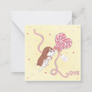 Valentinstag: Beagle & Lutscher Mitteilungskarte