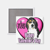 Valentinstag Beagle Magnet (Vorderseite/Rückseite)