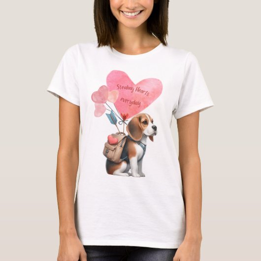 Valentinstag Beagle T - Shirt (Vorderseite)