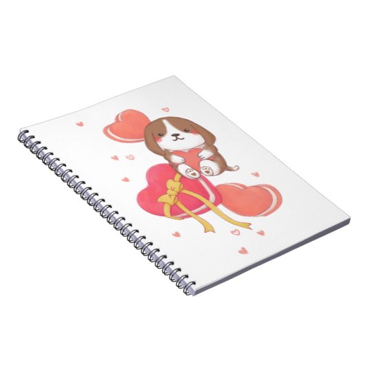 Valentinstag: Beagle und Macarons Notizblock (Rechte Seite)