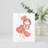 Valentinstag: Beagle und Macarons Postkarte (Stehend Vorderseite)