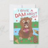 Valentinstag Beaver Funny Kids School Klassenzimme Karte (Vorderseite)