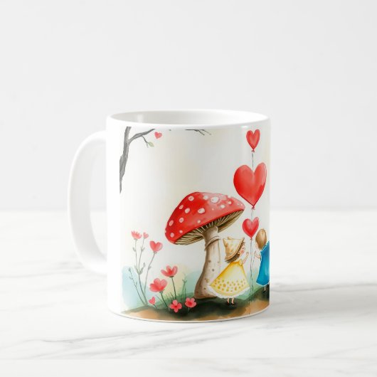 Valentinstag - Begehung der Liebe Kaffeetasse (Vorderseite Links)