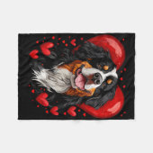 Valentinstag Berner Sennenhund Fleecedecke (Vorderseite (Horizontal))