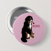 Valentinstag Bernese Mountain Dog Button (Vorne & Hinten)